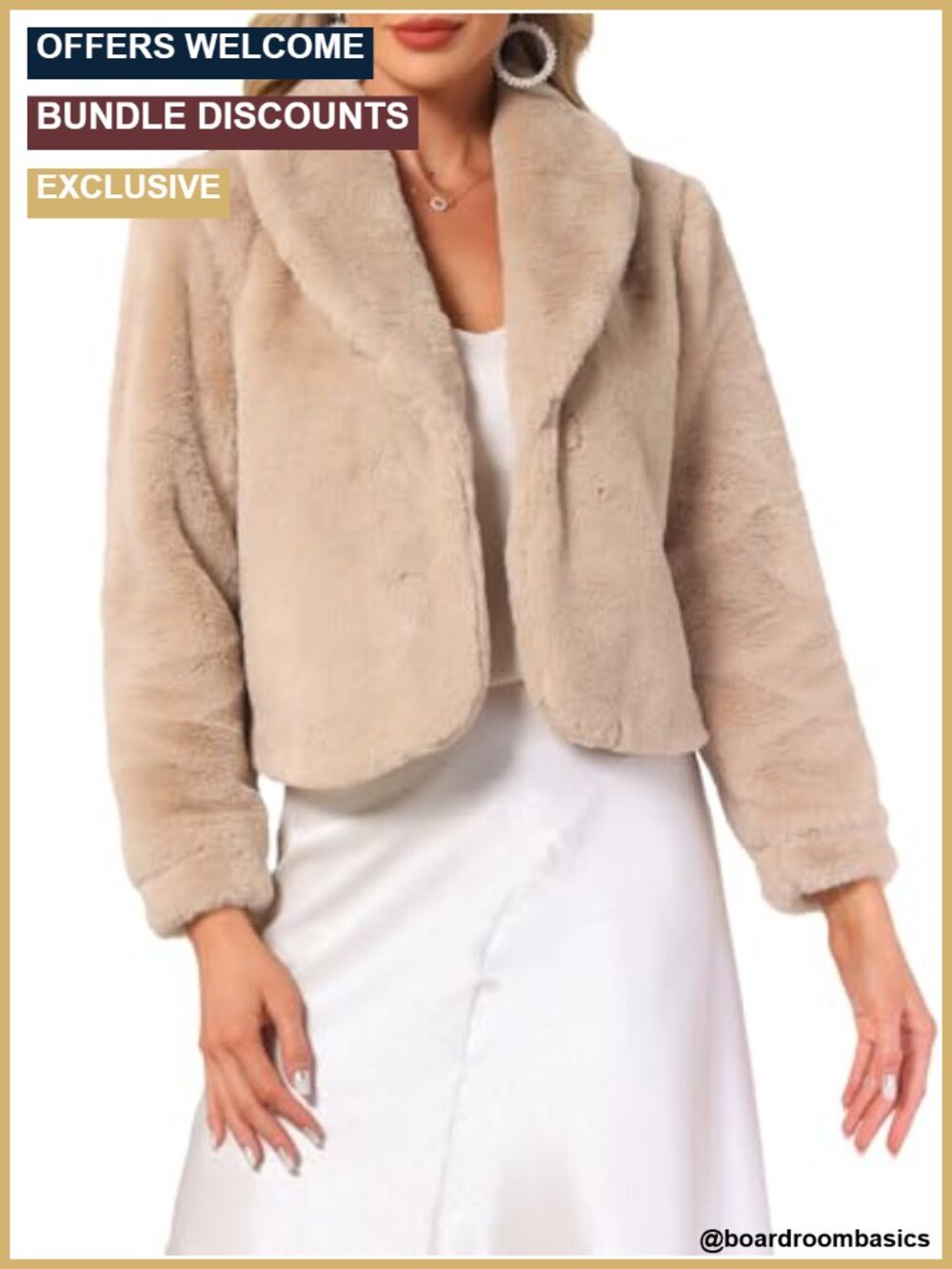 Cropped Faux Fur Coat Fluffy Winter Jacket